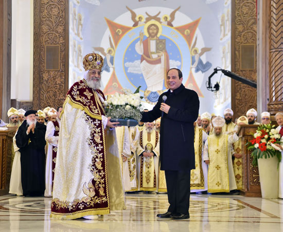 السيسى والبابا تواضروس عيد الميلاد المجيد (1)