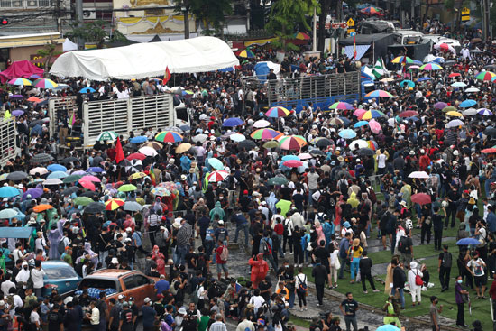 متظاهرو تايلاند فى الميادين الرئيسية بالعاصمة