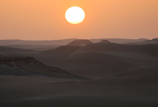 منظر عام لغروب الشمس في سيوة