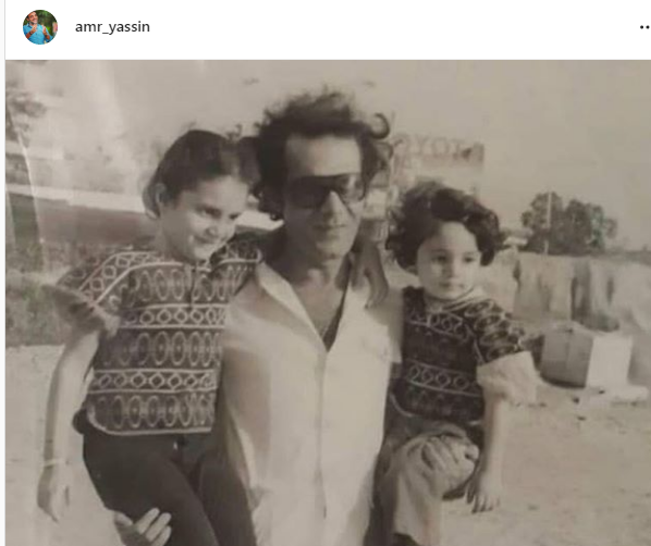 محمود ياسين مع ابناءه