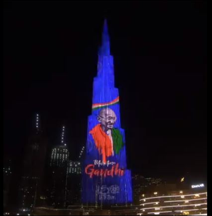 غاندى على برج خليفة