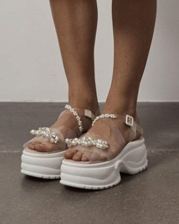 حذاء Platform أبيض