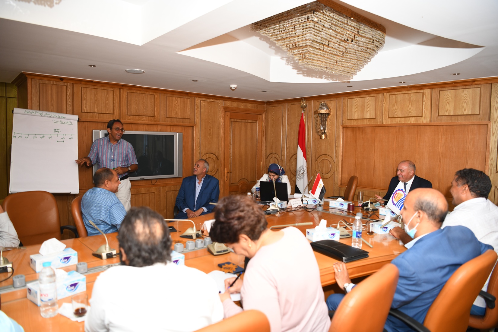 محافظ قنا خلال إجتماعه لمناقشة خطة تطوير كورنيش النيل بمدينة قنا (13)