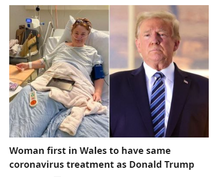 أول امراة ببريطانيا تتلقى علاج دونلد ترامب