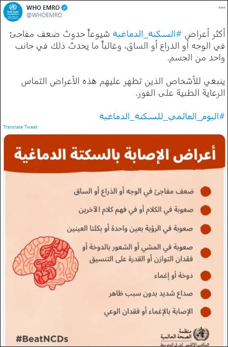 تعرف على الأعرض السبعة للسكتة الدماغية إنفوجراف اليوم السابع