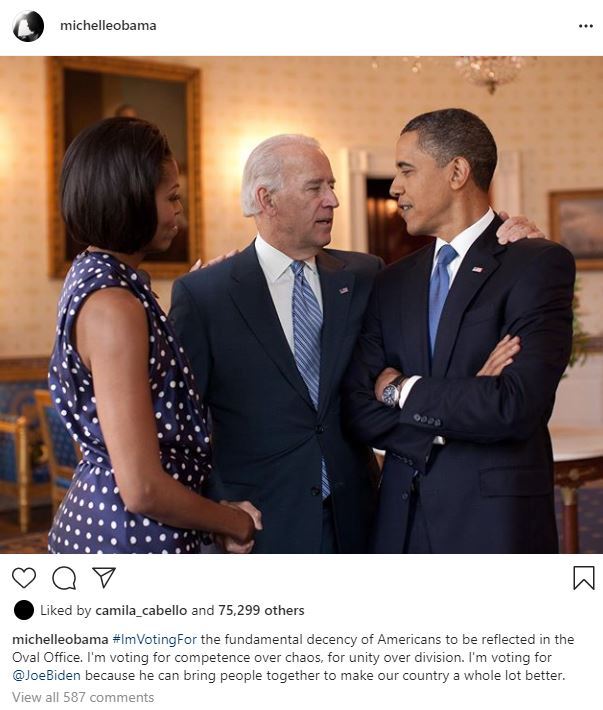 ميشيل أوباما تنشر صورة عبر انستجرام