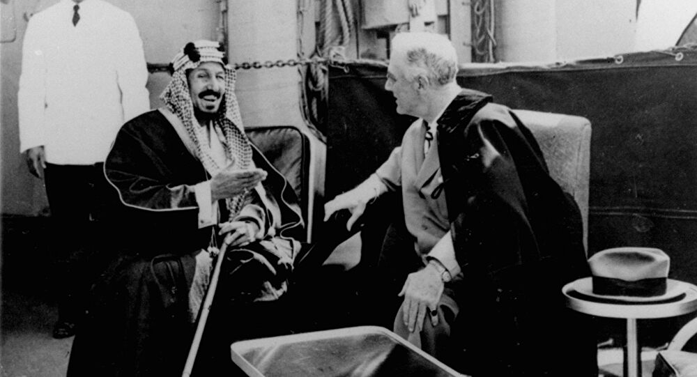 الملك عبدالعزيز والرئيس الأمريكى روزفلت