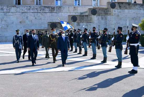 مراسم استقبال الرئيس السيسي باليونان