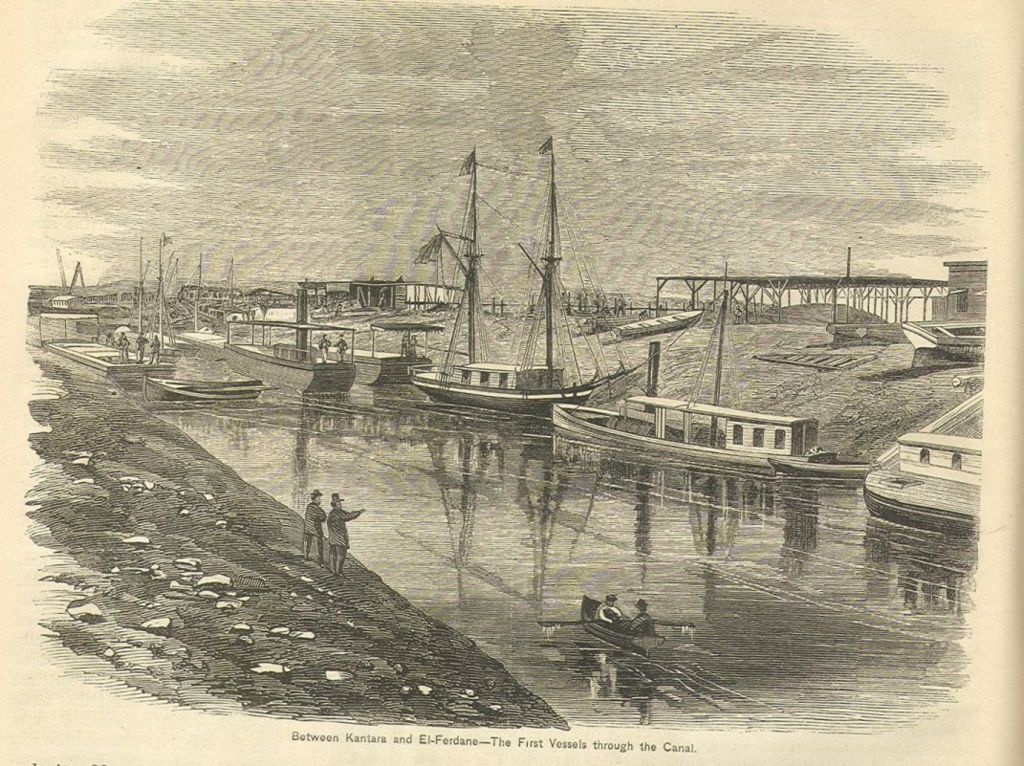 واحدة من إحدى عمليات عبور القناة في القرن التاسع عشر.