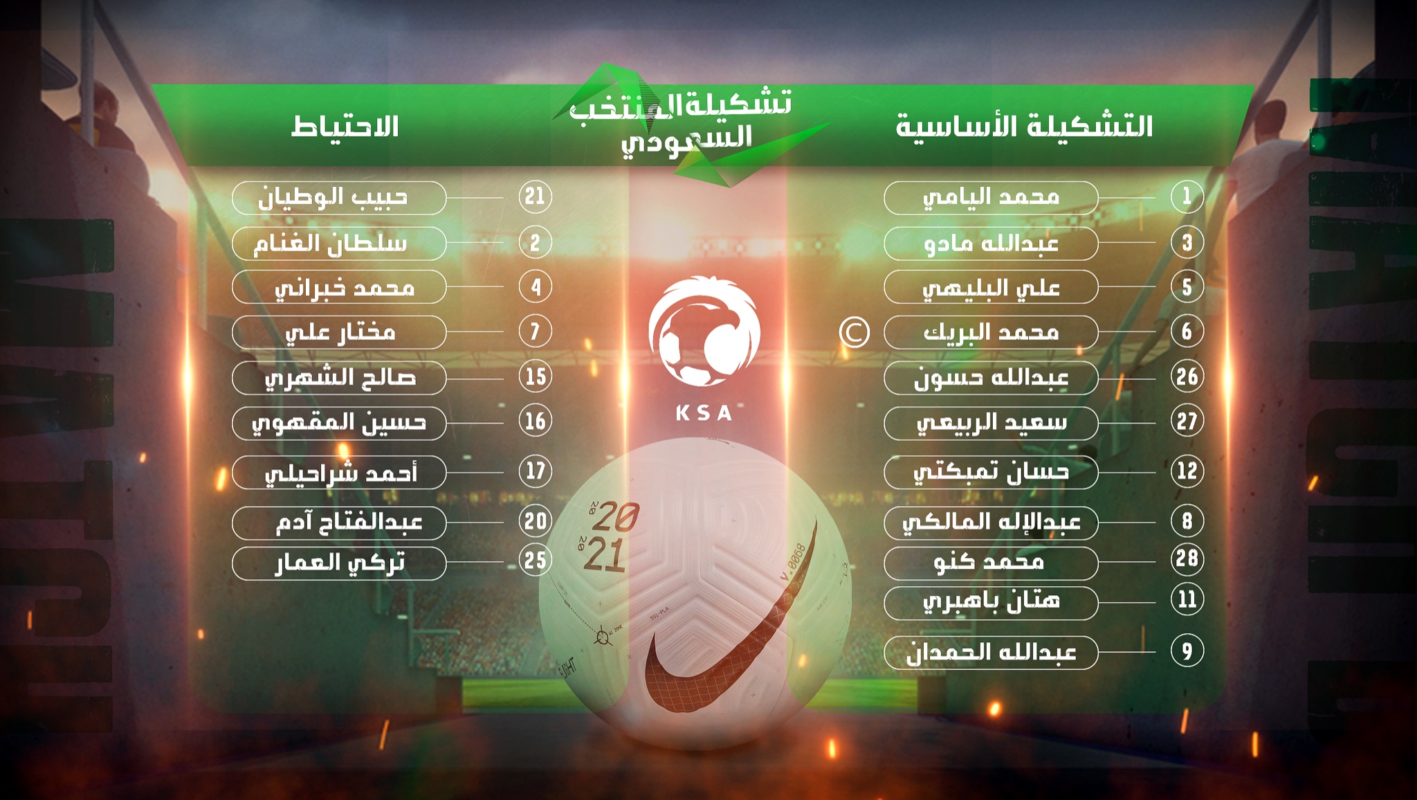 تشكيل منتخب السعودية تشكيل منتخب السعودية