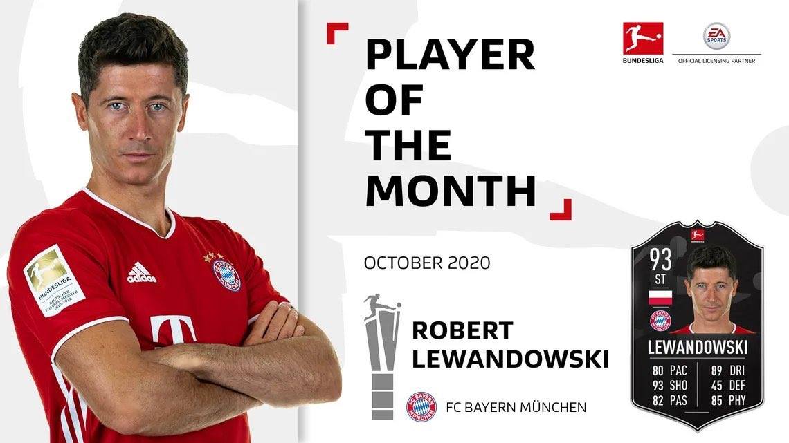 ليفاندوفسكى أفضل لاعب بالدوري الألمانى بشهر أكتوبر