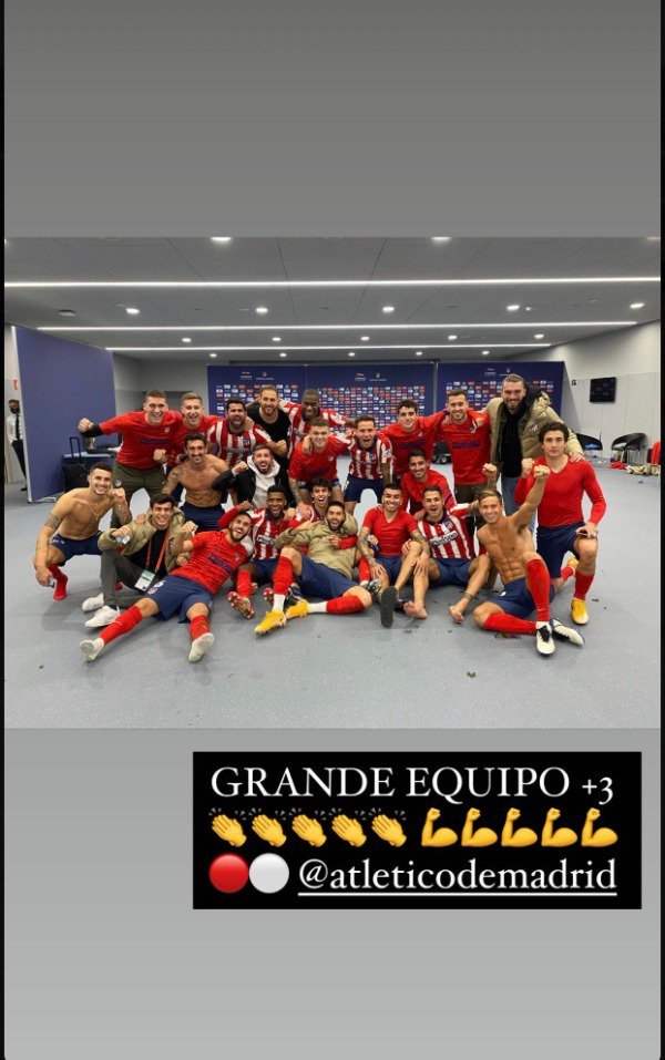 إحتفال سواريز بفوز أتلتيكو مدريد على برشلونة