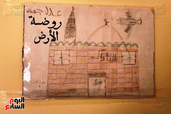 صورة-لمسجد-الروضة-رسمها-تلميذ-فى-القرية