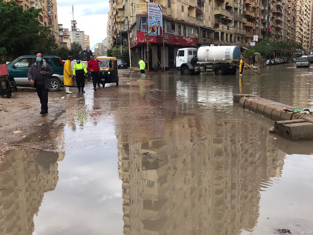 غرق الشوارع بمياه الامطار