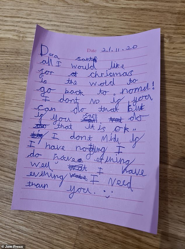 رسالة طفلة بريطانية تطلب من بابا نويل عودة العالم إلى طبيعتيه.. اعرف القصة  (2)
