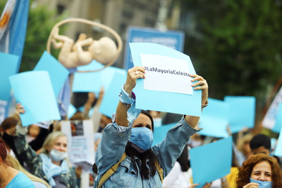 المظاهرة المناهضة للاجهاض فى الارجنتين