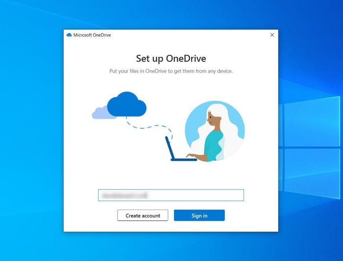 أدخل عنوان البريد الإلكترونى المرتبط بحساب OneDrive