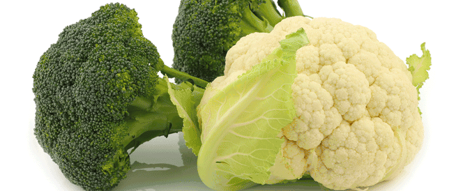 Cauliflower and broccoli