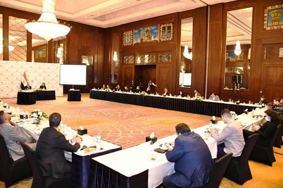 وزيرة التخطيط خلال لقاء مع عدد من الكتاب والصحفيين (9)