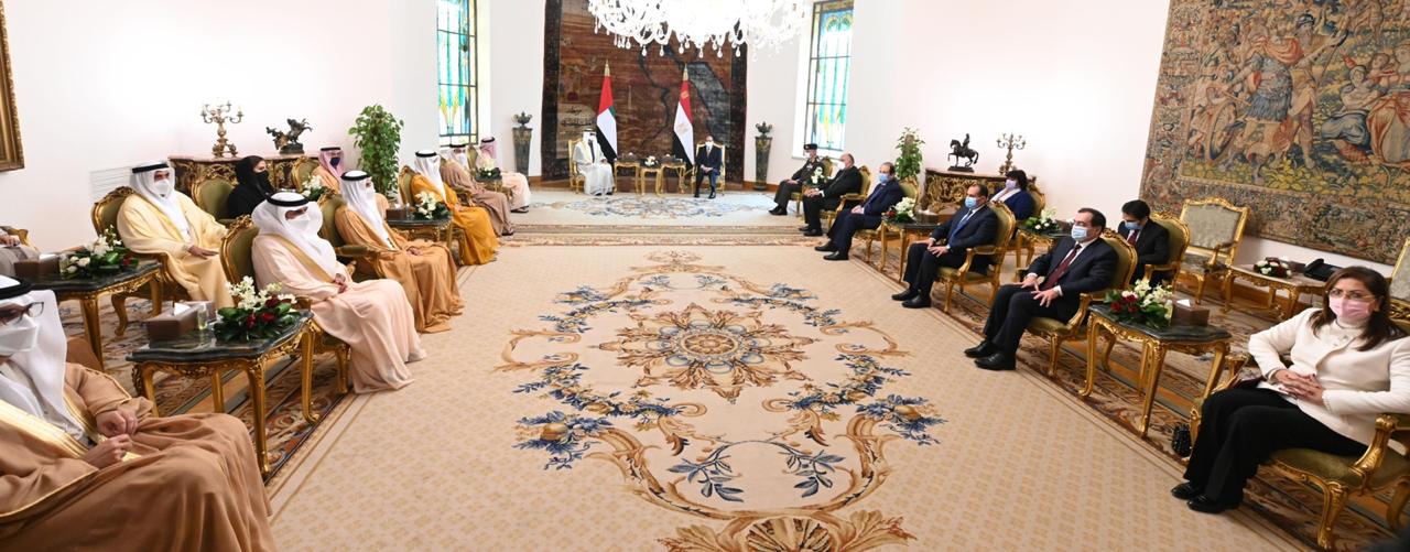 الرئيس السيسي والشيخ محمد بن زايد يقودان المباحثات المصرية الإماراتية