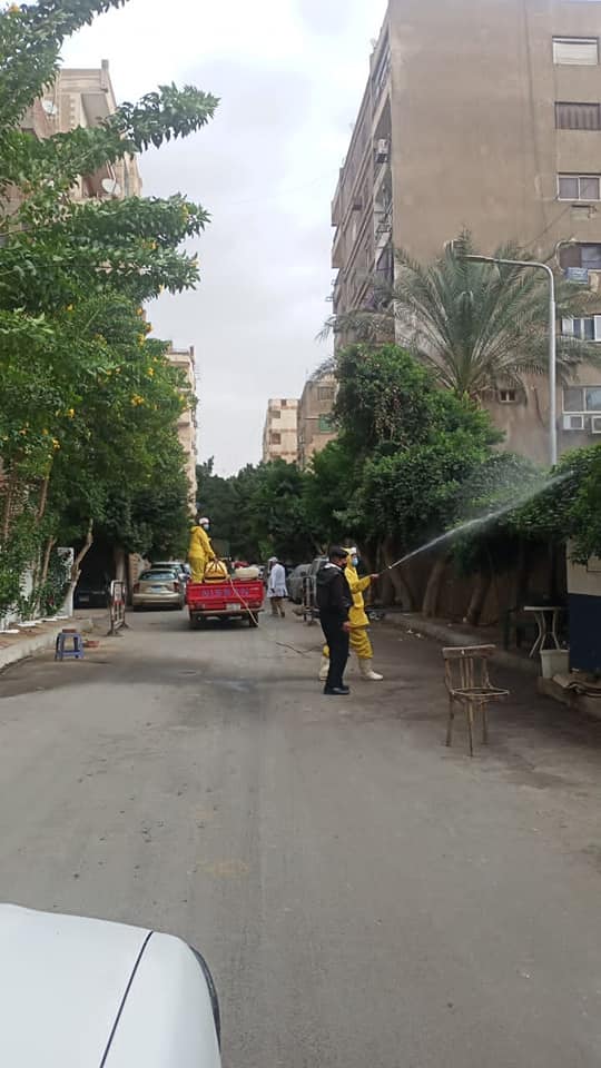 حملات تطهير بشوارع العمرانية لمواجهة كورونا (5)