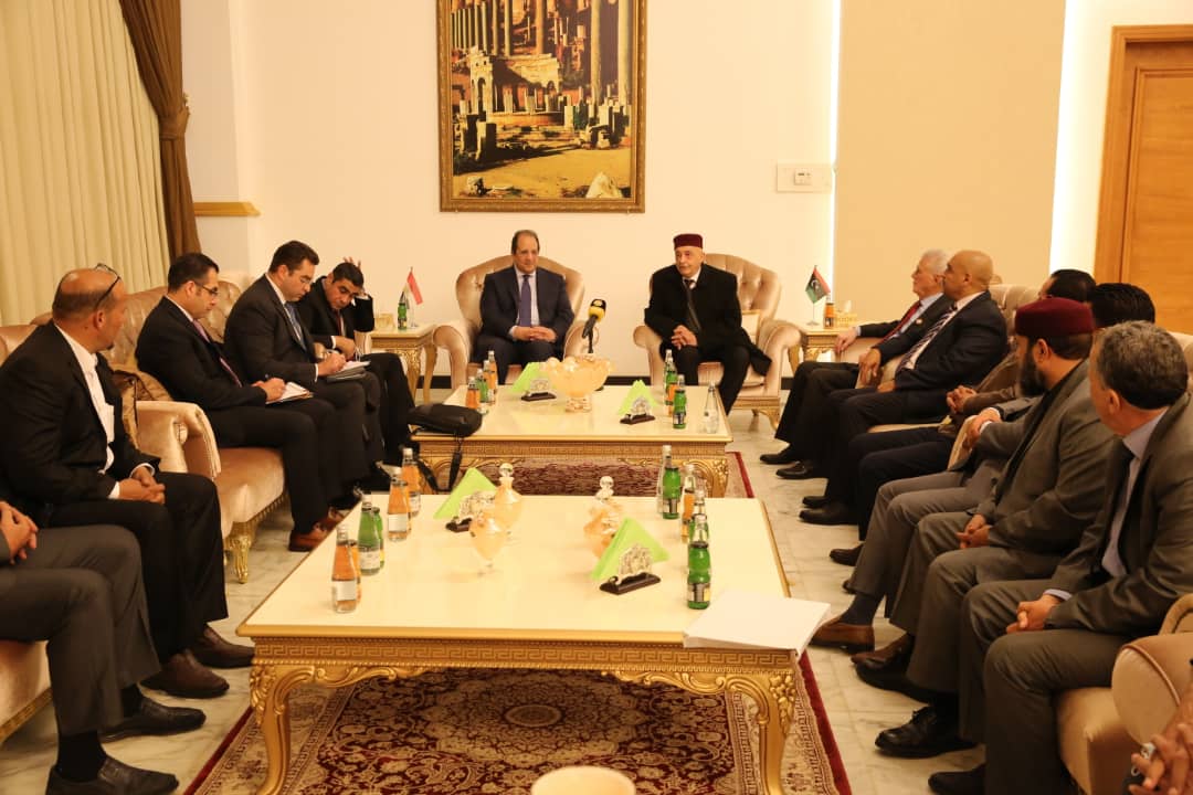 الوزير عباس كامل يلتقى حفتر وعقيلة صالح  (1)