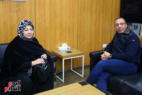 Afaf Shoaib, with journalist Khaled Salah, President and Editor-in-Chief of Al Youm Al-Sabea