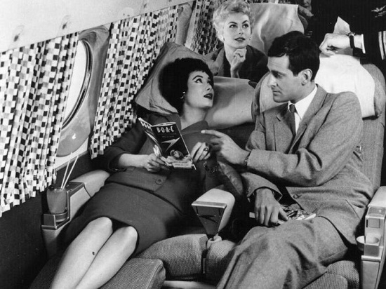 Inside the plane in 1950