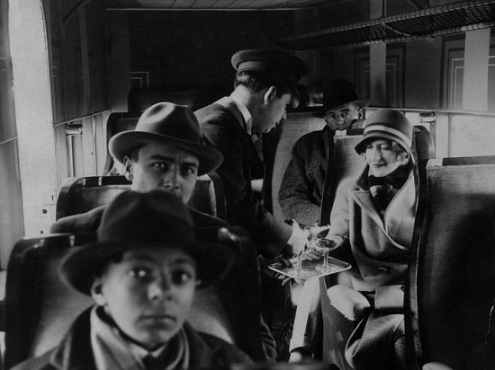A picture inside the plane in 1920