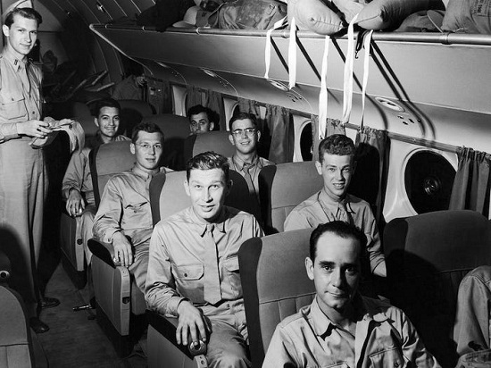 Inside the plane in the forties