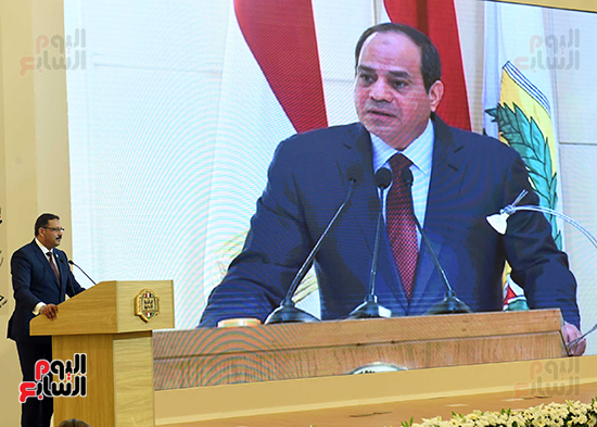 الوزير حسن عبد الشافى رئيس هيئة   الرقابة الإدارية خلال كلمته