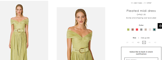 سعر فستان رانيا يوسف من موقع العلامة التجارية