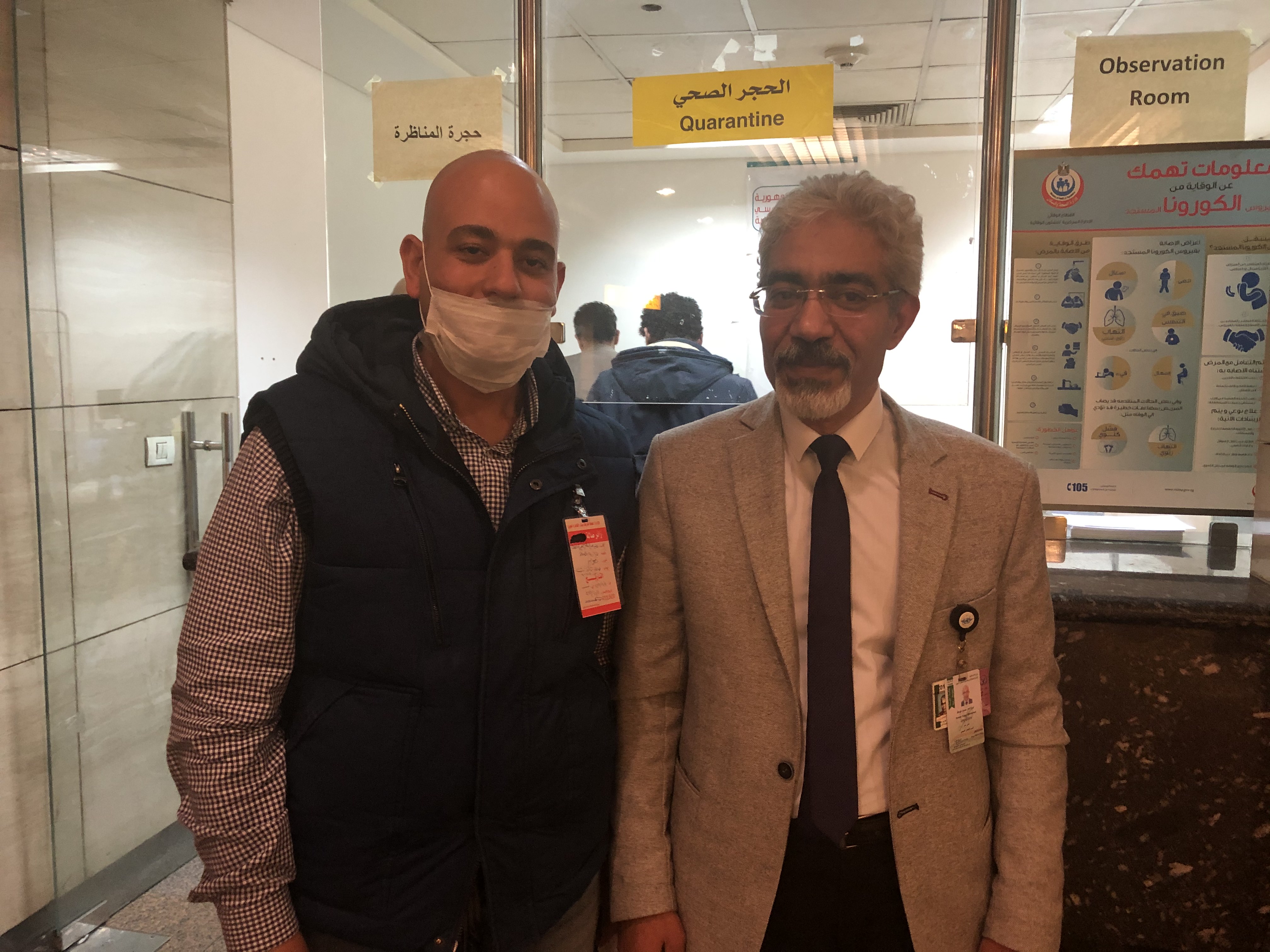 مدير الحجر الصحى بمطار القاهرة مع محرر اليوم السابع مدير الحجر الصحى بمطار القاهرة مع محرر اليوم السابع