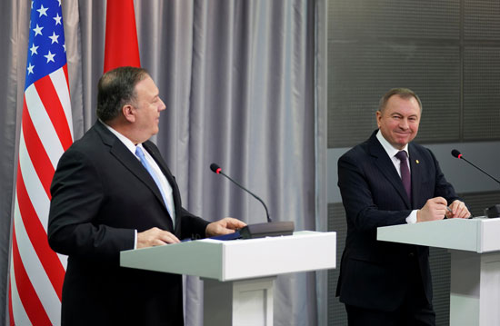 وزير الخارجية الأمريكى مايك بومبيو ووزير الخارجية البيلاروسى