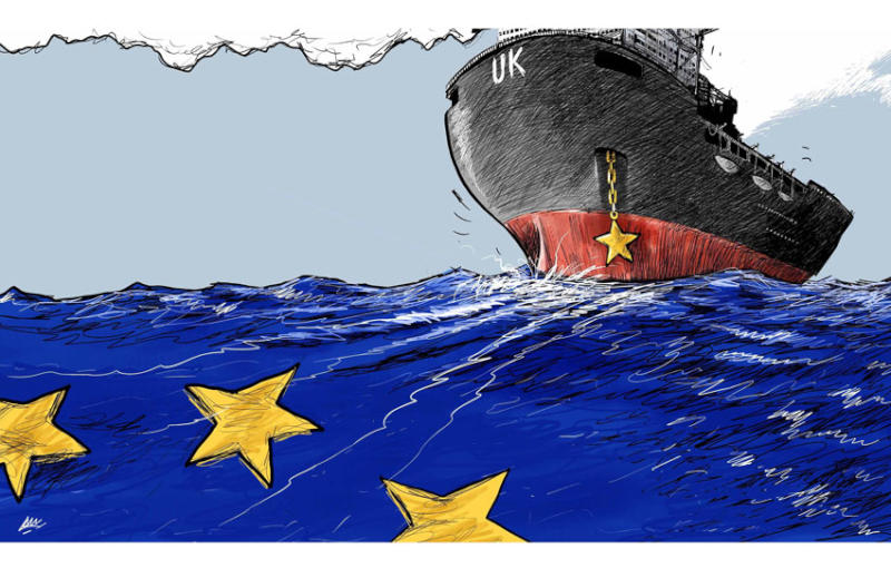 مركب المملكة المتحدة تغادر الاتحاد الأوروبى