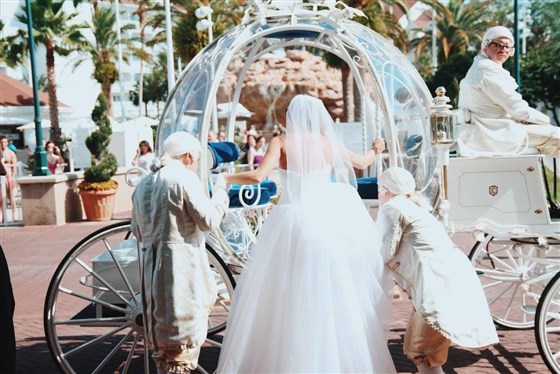 تزوجت كاتلين كوشي في عالم والت ديزني عام 2015 ونقل العروسان بعربة سندريلا