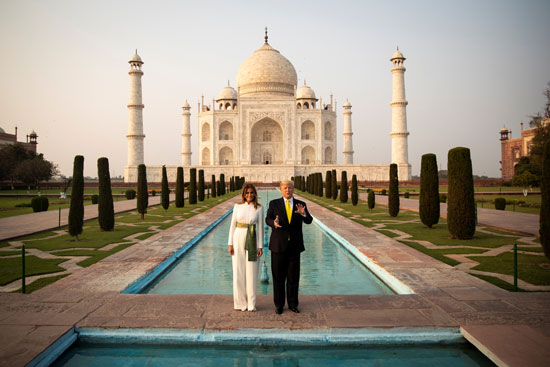 الرئيس الأمريكي دونالد ترامب والسيدة الأولى ميلانيا ترامب فى الهند