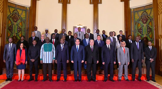 الرئيس عبد الفتاح السيسى يستقبل رؤساء المحاكم الدستورية والعليا الأفارقة (2)