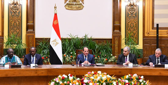 الرئيس عبد الفتاح السيسى يستقبل رؤساء المحاكم الدستورية والعليا الأفارقة (1)