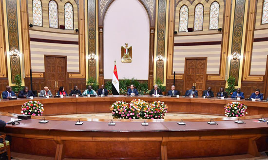 الرئيس عبد الفتاح السيسى يستقبل رؤساء المحاكم الدستورية والعليا الأفارقة (3)
