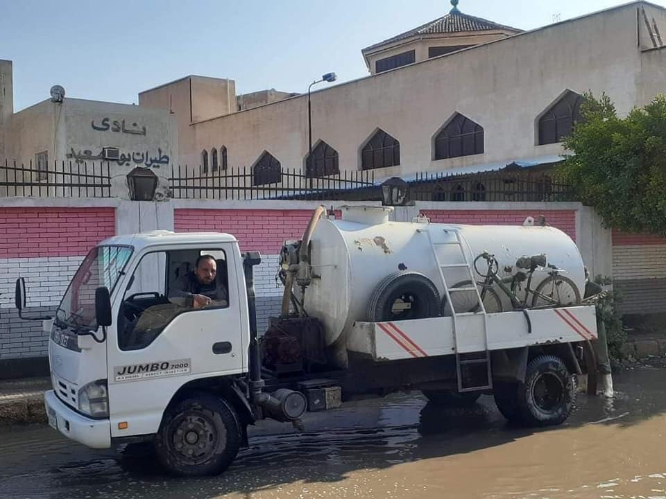 شفط مياه الأمطار من شوارع بورسعيد (6)