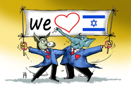 الحمار والفيل يدعمان إسرائيل للفوز بالانتخابات