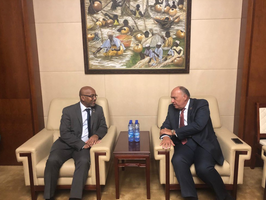 وزير الخارجية مع وزير خارجية مدغشقر