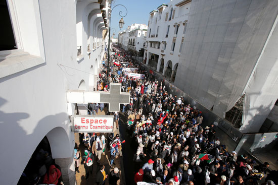 المظاهرات المغربية تجوب الشوارع