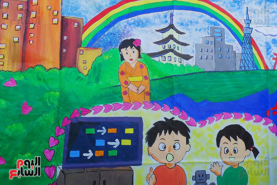 تلاميذ بطوكيو يعبرون عن ثقافتهم فى نصف جدارية فنية (4)