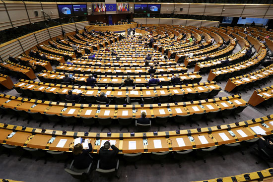 قاعة البرلمان الأوروبى خالية