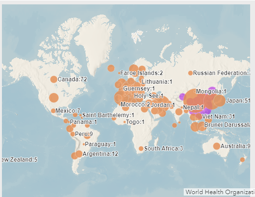 خريطة انتشار فيروس كورونا فى العالم