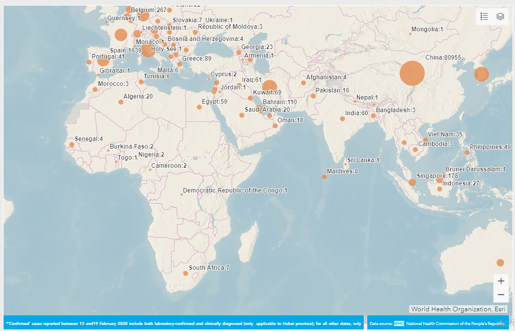 خريطة فيروس كورونا فى العالم اليوم الاربعاء الموافق 11 مارس