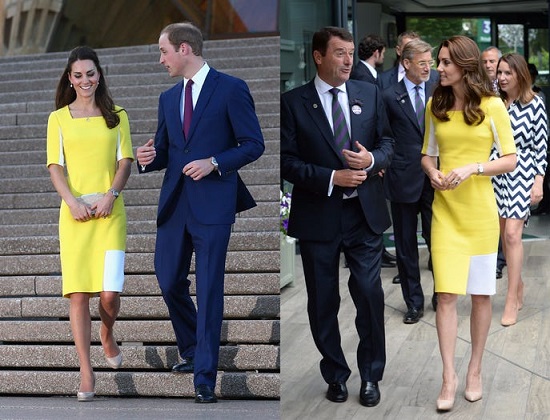 كيت ترتدى فستان أصفر في 2014 و 2016