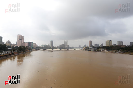 العكارة تظهر فى مياه نهر النيل